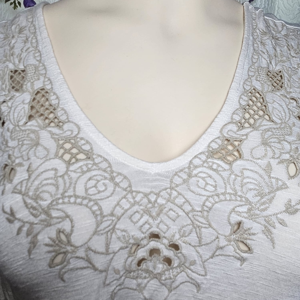 Torrid Cream Embellished Long Sleeve Blouse - Picture 2 of 5